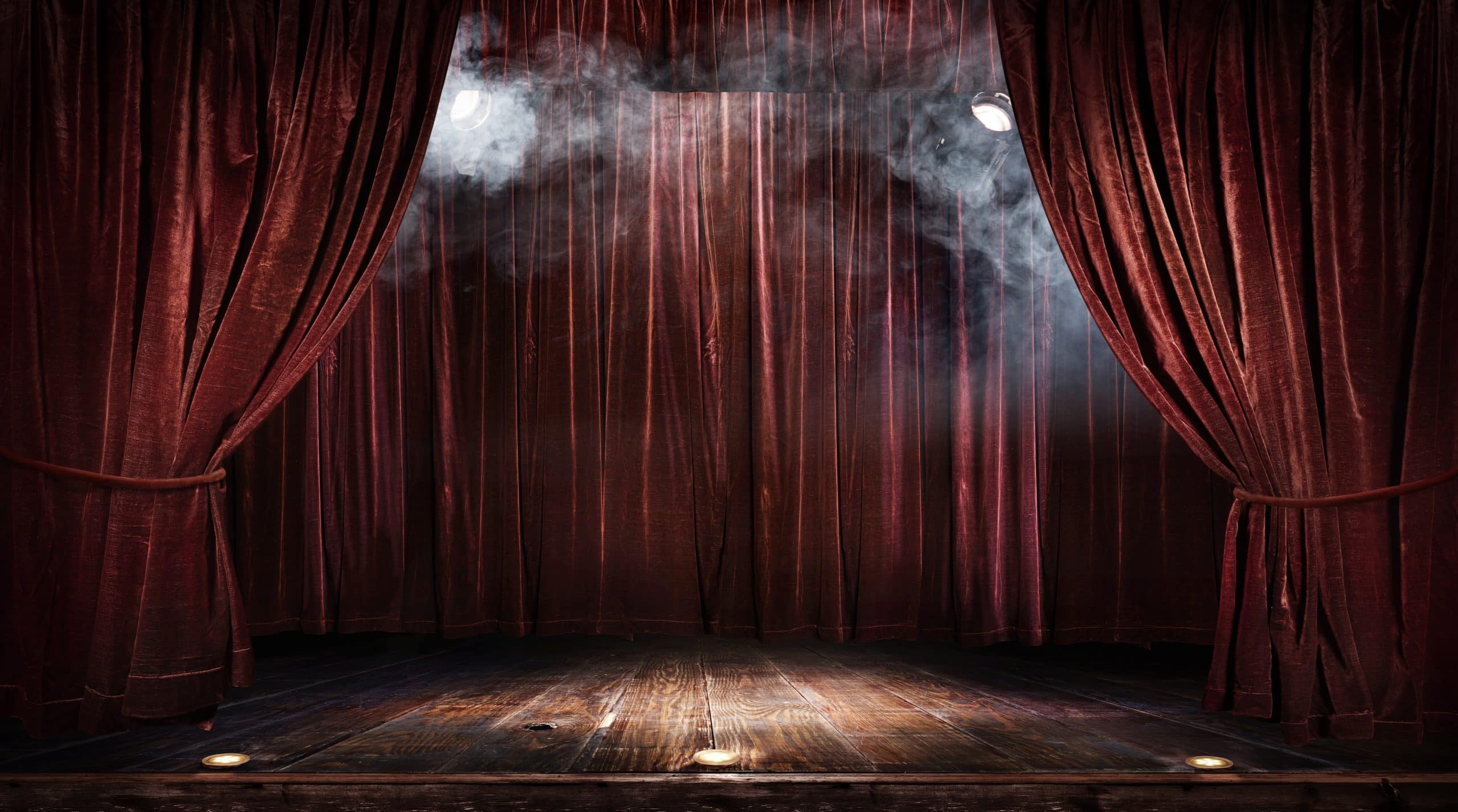 Magic Theater Stage Red Curtains Show Spotlight | VIVA MÉDIA